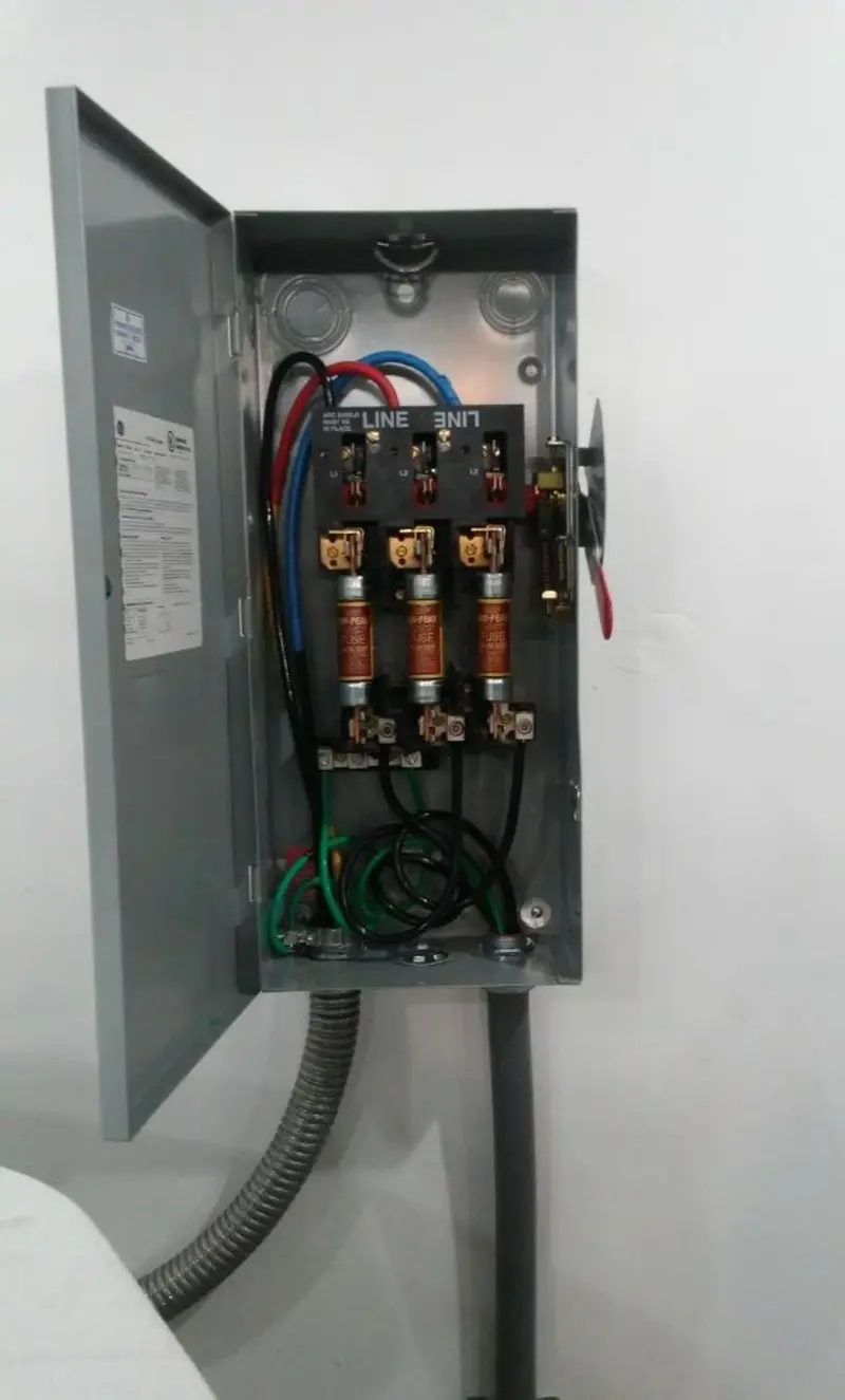 Three-phase disconnect switch installed for Electrical Wiring & Rewiring in North Collins